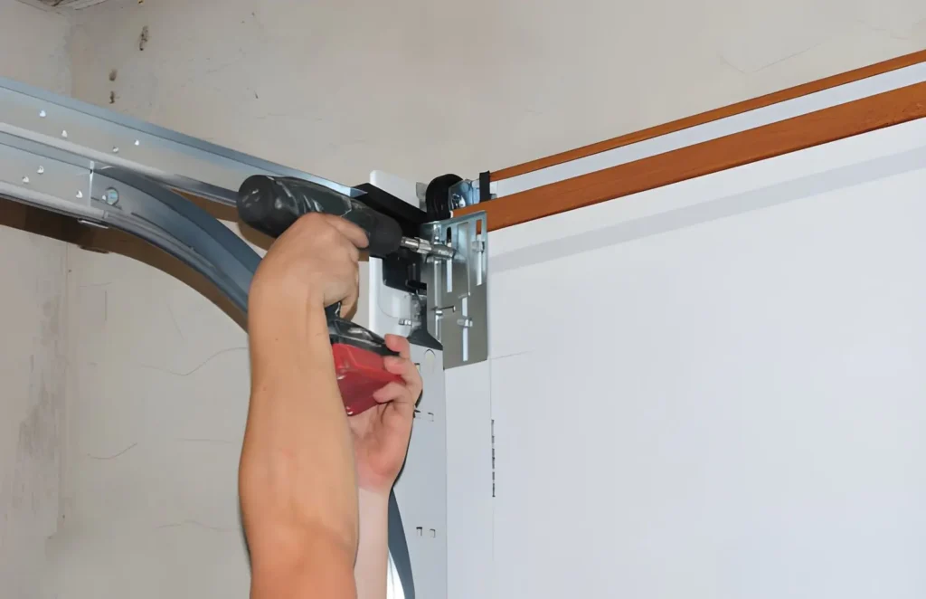 Expert performing Garage Door Installation with precision tools and safety checks